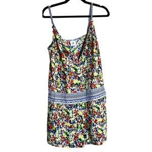 Cabi Fiesta Romper Women XS Floral Lake Yacht Cruise Beach Travel Vacation